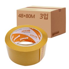벡셀 개별포장 박스테이프 80m, 3개, 황색