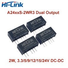 Hi-Link 듀얼 출력 절연 전원 공급 장치 컨버터 모듈 DC-DC A2405S-2WR3 2W 3.3V 5V 12V 신제품, 02 A2403S-2WR3, 01 China Mainland, [02] A2403S-2WR3
