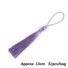 폴리에스터 실크 술 프린지 13cm 코튼 트림 바느질 커튼 액세서리 DIY 홈 웨딩 장식 32 개/팩, [12] Light Purple
