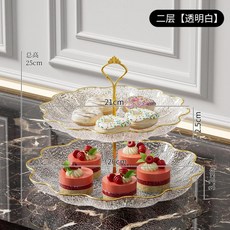다층 캔디 트레이 거실 커피 테이블 과일 프론트 데스크 플라스틱 스낵 애프터눈 티 케이크, 1개, 8. Two-layer white