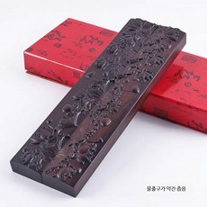 고급 흑단 나무 문진 서예용품 원목 백단 붓글씨 종이 고정 독서문진 오 연꽃 한쌍 길이 38cm, 1개