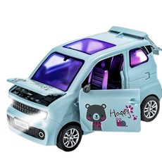 DECT 高階合金兒童玩具車 慣性聲光音效, 7731mini小汽車 藍色, 1個