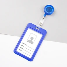 1PCS 여성 카드 슬리브 신용 배지 홀더 Lanyards 간호사 학생 이름 태그 Id, 15 Blue  Vertical