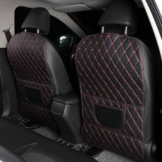 차량용 가죽 킥매트 발차기방지 백커버 보호커버 대형, F85대형(블랙+베이지), 1개