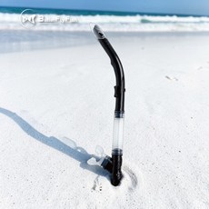 ButterFlyFish SN2601【半乾式呼吸管】浮潛/潛水專用｜可拆換矽膠咬嘴｜單向快速排水閥, 黑