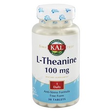 Kal L-테아닌 100mg 타블렛, 1개, 30정