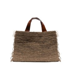 이벨리브 우븐 프린지 토트 백