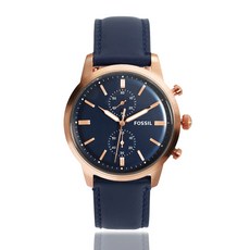 FOSSIL 玫瑰金 x 深藍 石英錶 FS5436