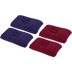 파티킬 풍선 베개 4팩 사각 초경량 캠핑 여행용 책상 휴식 목 지지대 하이킹 배낭 사무실 다크 퍼플 와인 레드, Dark Purple, Wine