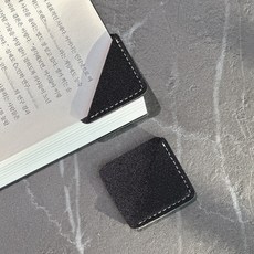 구김제로 미미누 가죽 감성 책갈피 북마크 북클립, 블랙, 2개