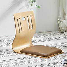 바닥 의자 침대용 등받이 쿠션 좌식 일본식 창가용, 1개, 23_복숭아심장가죽패드원목색 일체형 포장