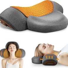 FEELHAP 電動按摩枕 頸椎舒緩 助眠振動牽引, 熱敷+氣囊牽引+震動按摩三合一英文款,紙盒36*15*15+英文說明書