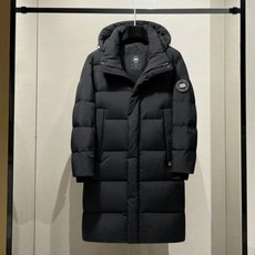 冬季情侶款90白鴨絨連帽長版羽絨外套