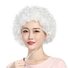 도매파티 뽀글이 가발-파티 파마 코믹 코스프레, 뽀글이 흰색, 1개