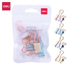 델리 파스텔 골드 더블 클립 19mm 소형 8개입 9422PS 1(개) 5651PN