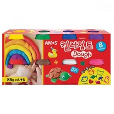 컬러점토 칼라점토 8색 미술놀이 찰흙 찰흙놀이 만들기 공작 촉감 일반상품, 1개, 1g