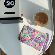 실리콘보관팩 귀여운 꽃 여행 휴대용 동전 화장품 립스틱 보관 여성 메이크업 핸드백 정리함 작은 파우치 가방, 5) M - F