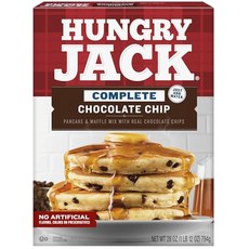 Hungry Jack 팬케이크 와플 믹스 가루 헝그리 잭 완벽한 초콜릿 칩 및 28온스, 1개, 794g
