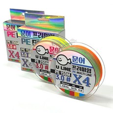 유라인 문어 프리미엄 4합사 X4 PE 합사라인 문어낚시 3.0호, 1개, 5색 멀티컬러