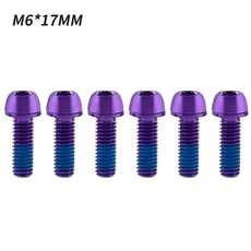 MUQZI 자전거 크랭크 암 고정 볼트 디스크 브레이크 켈리퍼 MTB 스템 나사 M6x17mm 6 개, 02 Purple