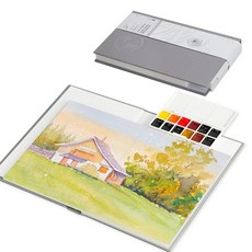 Paul Rubens 여행용 수채화 스케치북 24장 63.5kg(140파운드)/300gsm 100% 면 중성 핫 프레스 수채화 저널 글리터 효과 포함(13.5cm x 9.7