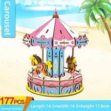 나무로 미니어처 하우스 조립 모델 퍼즐 교육용 수공예 빌딩 블록