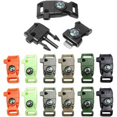 호루라기 나침반이 있는 파라코드 버클 팔찌용 플라스틱 측면 릴리스, Pack of 12,
