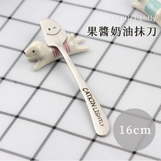 韓國 CATKIN LIGHTLY 微笑眨眨眼不鏽鋼316餐具－果醬奶油抹刀（16cm） 100%韓國, 1個, 果醬奶油抹刀（16cm）