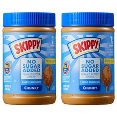 스키피 땅콩버터 노슈거에디드 청크, 454g, 2개