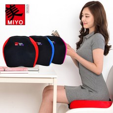 허리엔 미요 자세교정 방석 쿠션 의자방석 도넛방석 기능성방석 사무실방석, 블랙+블루