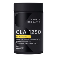 Sports Research 95% CLA 스포츠 리서치 공액리놀레산 1250mg 180정, 1개