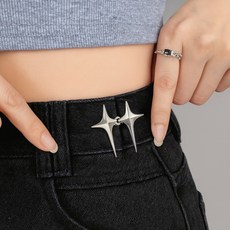 또도리 바지 허리조절 셀프 클립, 은빛실버, 4개