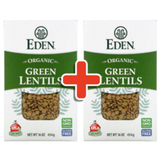 1+1 에덴푸드 오가닉 그린 렌틸콩 454g 녹색 Eden Foods Green Lentils, 2개, 454mg