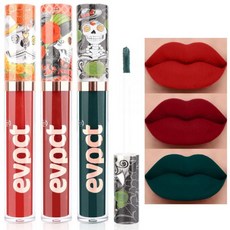 evpct 20가지 색상의 리퀴드 매트 립스틱 세트 다크 스킨 여성용 립 스테인 팩 레드 롱래스팅 오리지널 24시간 라피즈 라비얼즈 메이트 24호라스, 3 Count (Pack of 1), 3Pcs-R-Set02: Red & Dark Red &