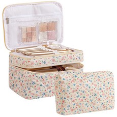 HBSELECT 2PCS 여행용 메이크업 대형 코튼 퀼팅 가방 귀여운 가방, 2PCSFLOWER3