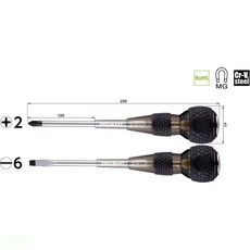 VESSEL日本製 GALAXY系列安全貫通起子 (四色可選) 不導電敲擊起子組, 1個, 250-2PS-GBK 黑