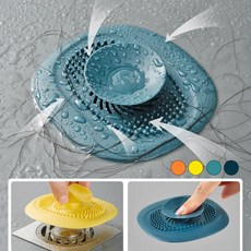 로열스테디 냄새차단 실리콘 배수구 덮개, 그린블루