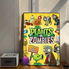 게임 식물 좀비 접착 아트 포스터 화이트페이퍼 스티커 룸 카페 벽장식, 6. z4