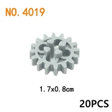기술 장비 차축 벽돌 부품 웜 랙 Conector MOC 기차 자동차 크레인 모델 18942 18940 62821 호환 조립 입자, 4019-gray20pcs