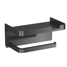 강력접착 라이프툴스 무타공 휴지걸이 핸드폰 거치대, 1개, 시크블랙