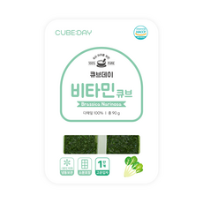 큐브데이 잎채소 비타민 큐브 1단계 다진 야채 채소 토핑 죽, 90g, 1개