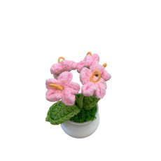 ZI NING 手工編織花朵盆栽裝飾, 粉色, 1個