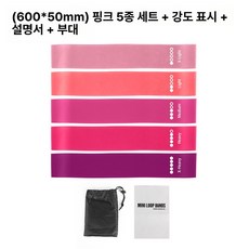 도리팝 루프밴드 라텍스 밴드 운동 힙업 스쿼트 코어 고관절 루프밴드종 근력 허벅지, 1개, TPE 핑크 5종 세트+힘 표시+가방 설명서