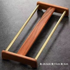 木質茶杯架 瀝水架 銅木茶杯收納架 黑檀花梨木杯架 質感晾杯架, 1個, 花梨銅木【28.5x11cm】, 花梨銅木