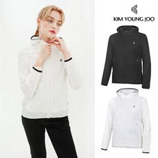 김영주 여성 봄 여름 가을 골프웨어 펀칭 후드 경량 바람막이 자켓 스포츠 방수 방풍 윈드 브레이커
