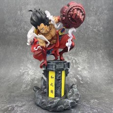 원피스피규어 GK레진 카이도 전투 루피 LED조명 대형 피규어 38cm 두개얼굴 탈부착, 1개