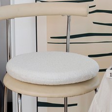 해피유통 겨울용 포근한 원형 솜털 방석 의자 쿠션, 직경 40cm [쿠션커버만], 화이트