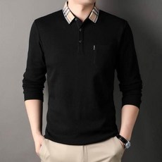 2026 男士夏季薄款翻領長袖T恤，休閒寬鬆棉質大學T，適合商務紳士與中老年爸爸裝，大尺碼高爾夫運動衫