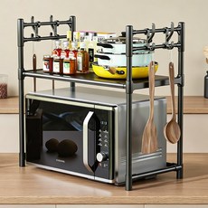 Craftsy 전자레인지 스텐레스 선반 주방 방수 대용량 다용도 수납, 1개, 블랙