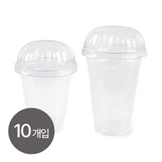제임스마켓 아이스컵 돔뚜껑 10P 10개세트, 410ml